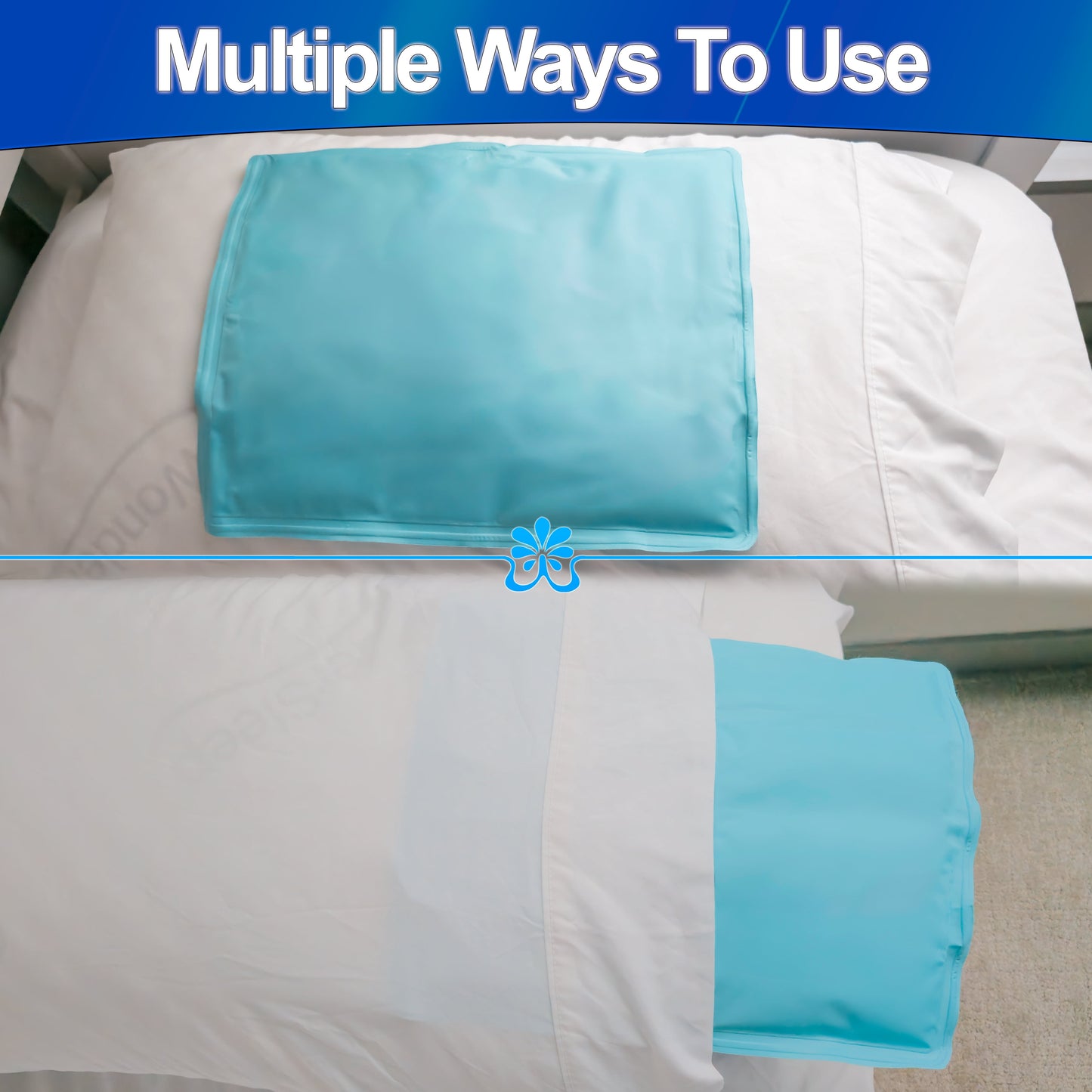 Cooling Gel Pillow Pad Insert for Night Sweats and Hot Flashes Relief – Fridge Safe, Reusable