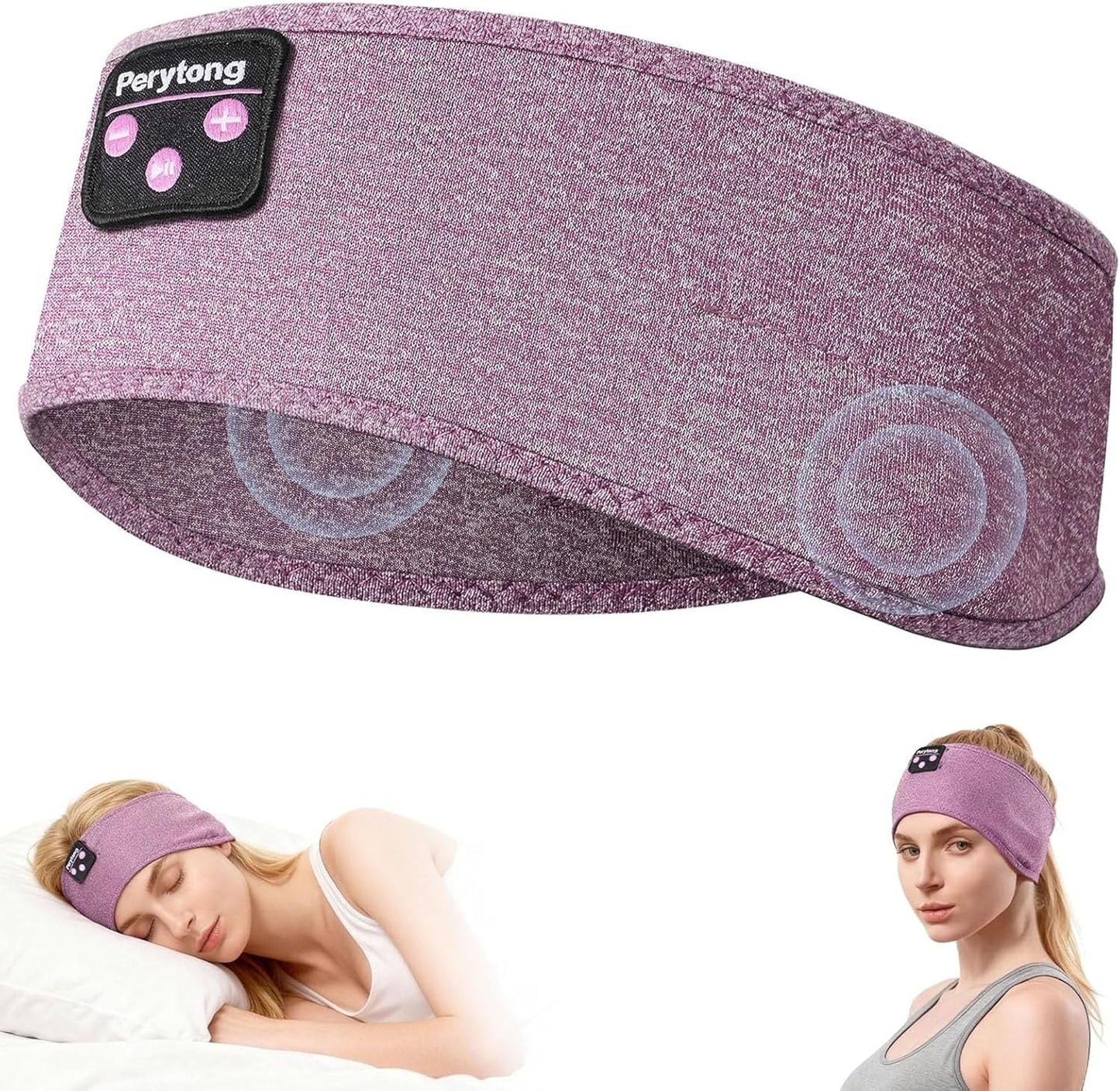 Sleep Headphones Bluetooth 5.4, Sleep Headphones for Side Sleepers with Ultra-Thin HD Stereo Speakers, Wireless & Sweat Resistant Sport Earphones for Workout Yoga Travel