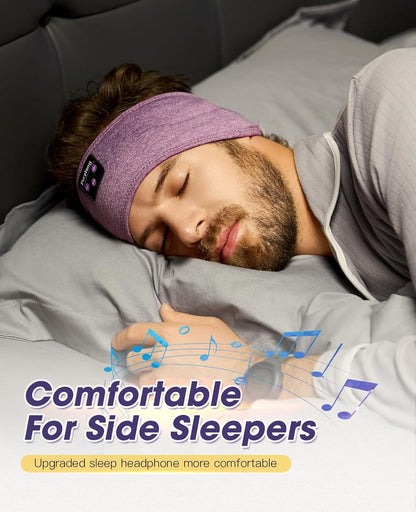 Sleep Headphones Bluetooth 5.4, Sleep Headphones for Side Sleepers with Ultra-Thin HD Stereo Speakers, Wireless & Sweat Resistant Sport Earphones for Workout Yoga Travel