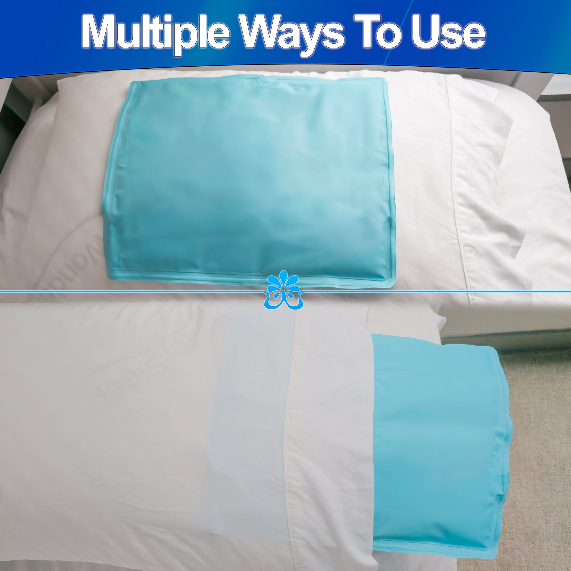 Cooling Gel Pillow Pad Insert for Night Sweats and Hot Flashes Relief – Fridge Safe, Reusable