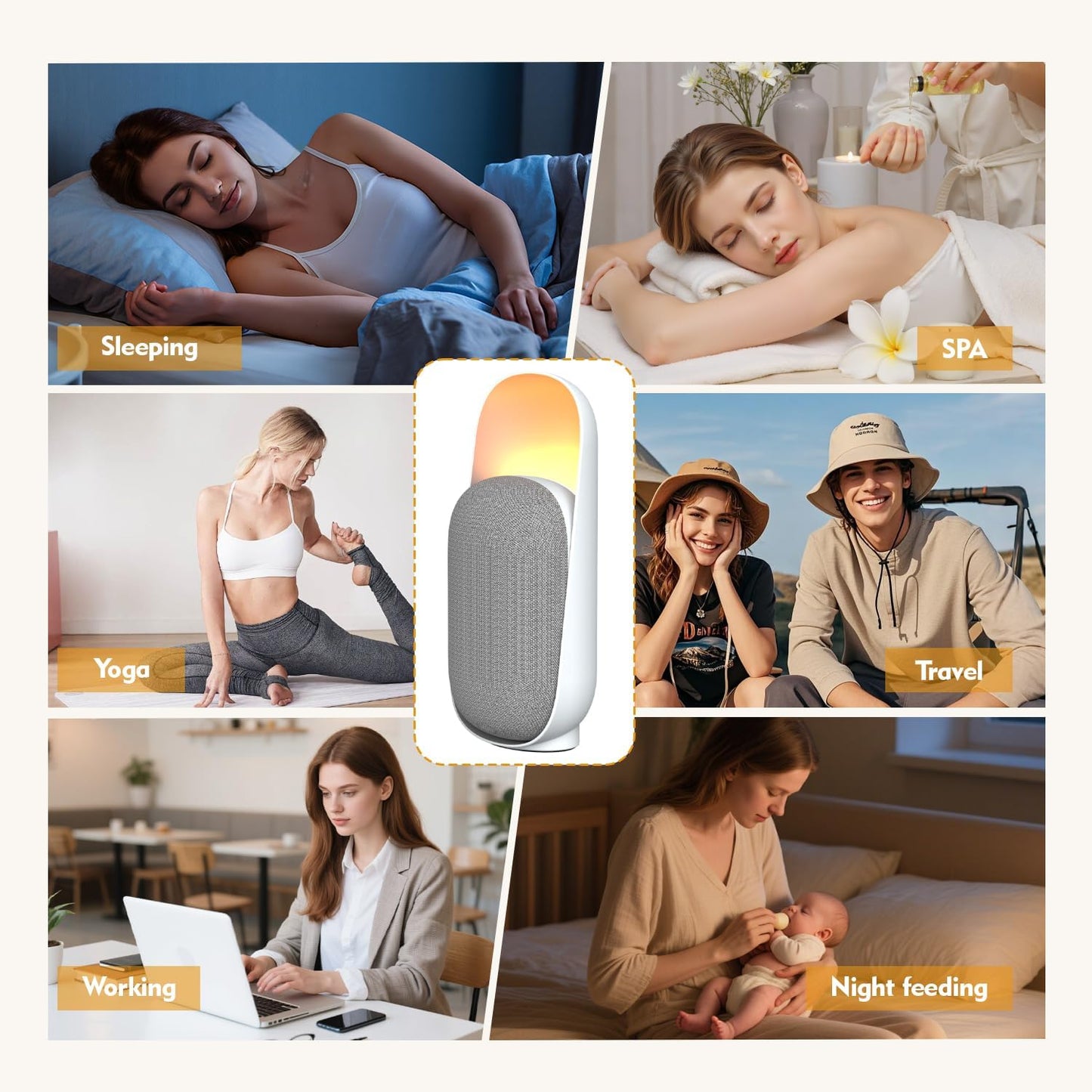 Sound Machine,White Noise Machine with Speaker,Night Light White Noise Machine,Sound Machine for Sleep for Room Decor Baby Kids Adult Home Office Travel